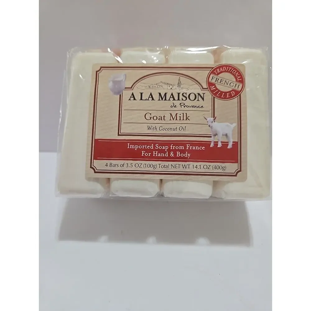 A La Maison Goat Milk Bar Soap 3.5 oz. | 4 Bars Triple French Milled All Natu...